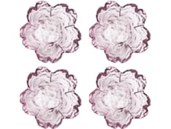 Conjunto De 4 Molheiras De Vidro Em Formato De Flor, Pratinhos Para Molhos.