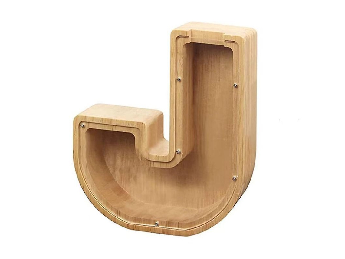 2026-bote De Ahorros De Letra De Madera Mqf Para Guardar Monedas 19x21x3.6cm 280g J
