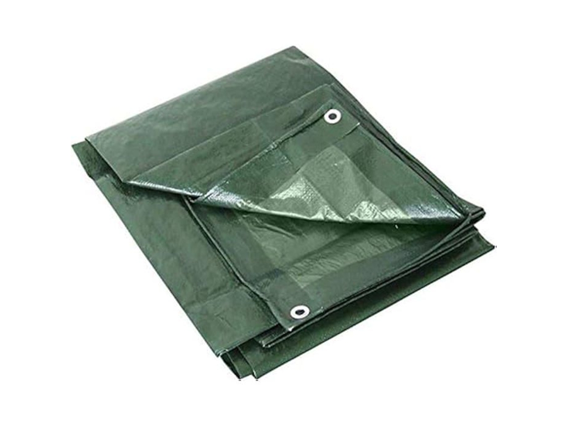 Lona de polietileno reforzado de 2 x 3 m, color verde, protección y cobertura.
