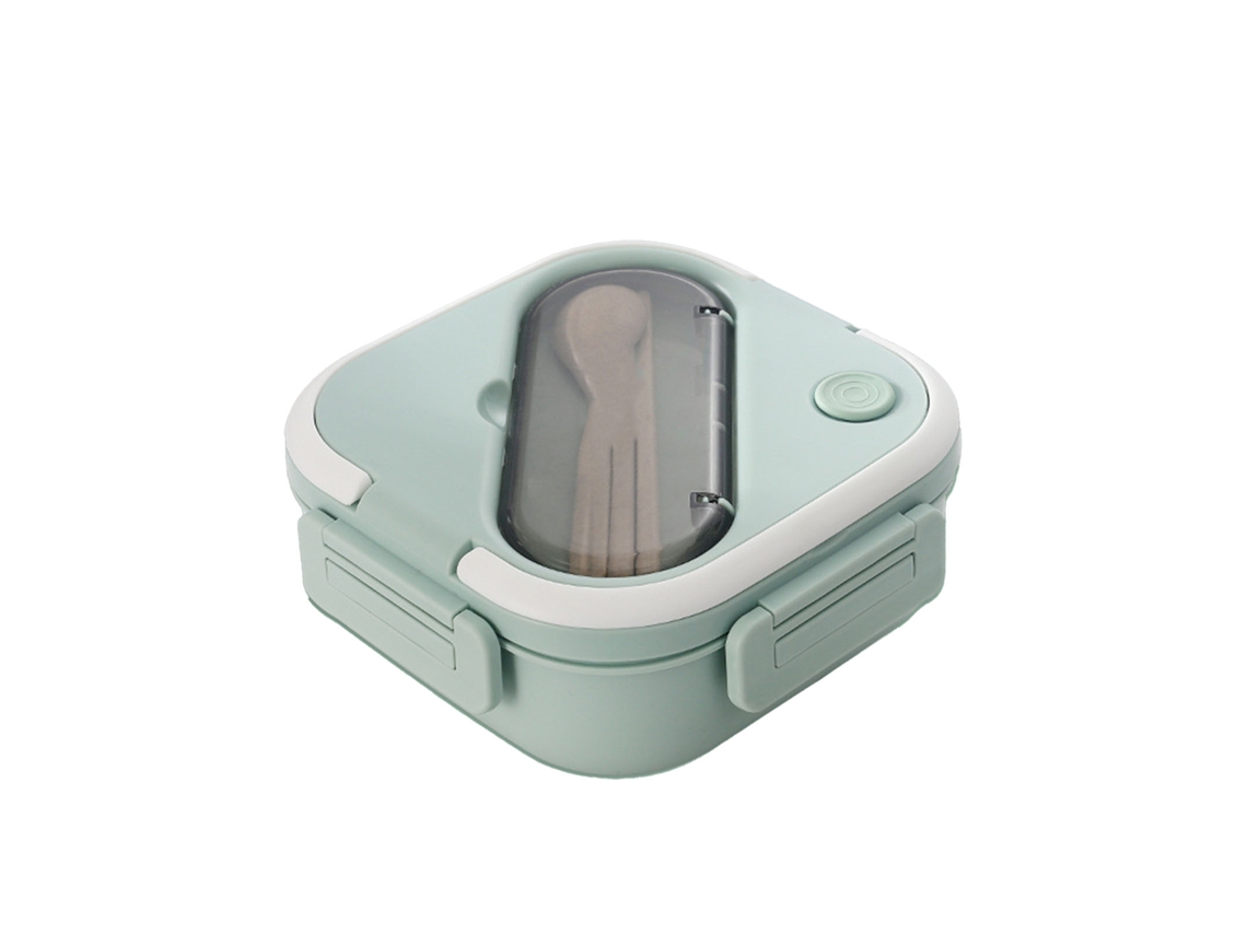 Fiambrera Bento De Plástico, A Prueba De Fugas Y Con Aislamiento Térmico, Con Compartimentos Aptos Para Microondas, De Color Verde, Ideal Para El Colegio O El Trabajo.