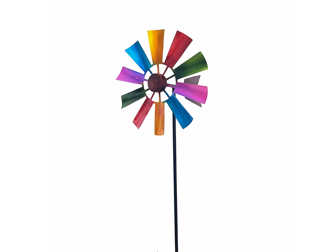 Molino de viento de hierro para decoración de jardín al aire libre