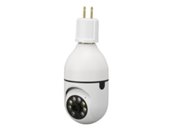 Cámara de seguridad doméstica Wi-Fi de 360° y 1080p con visión nocturna y detección de movimiento.