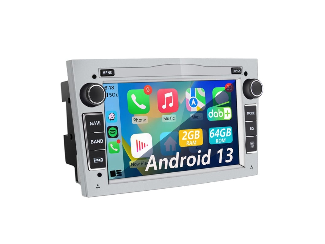 Gps Pantalla Multimedia Para Coche 7 Plata Android 13 Con Carplay Inalámbrico Y Android Auto (opel)