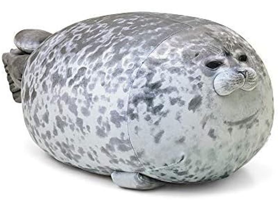 Peluche de Foca Realista Olhos Abertos 30 Cm 0.2 kg Embalagem a Vácuo