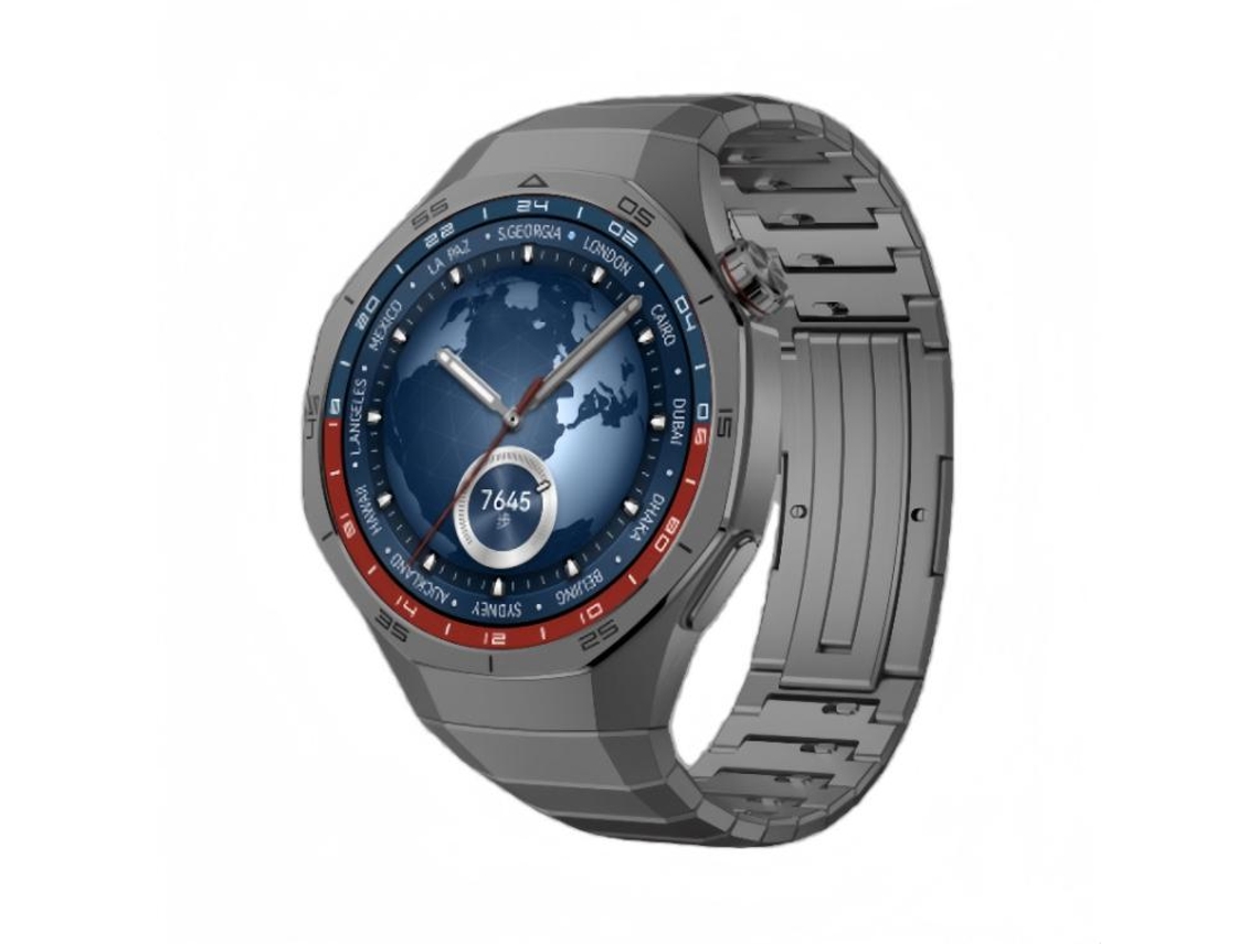 Bracelete Para Huawei Watch Gt 5 Pro (46mm) - Liga De Titânio - Fecho Lateral Destacável - Arco Cinza