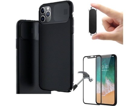 Carcasa, Protector y Soporte iPhone 11 Pro Nillkin Camshield Negro