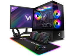 PC para juegos Vibox I-92 completo • Monitor de 22'' • Procesador AMD Ryzen 3 3200G de 4.0 GHz • Tarjeta gráfica Radeon Vega 8 • 8 GB de RAM • SSD de 480 GB • Sistema operativo Linux • Wifi