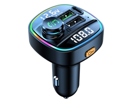 Reproductor de MP3 para automóvil Bluetooth 5.0 Transmisor FM Manos libres Modulador de radio para automóvil Micrófono incorporado Adaptador de car...