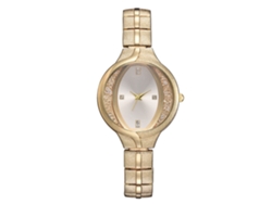 Reloj De Pulsera De Cuarzo Para Mujer Con Esfera Redonda Y Decoración De Diamantes De Imitación Blancos.