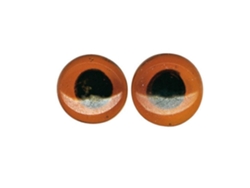 Ojos de vidrio para coser en peluches y juguetes marrones Ø8mm X10 Rayher