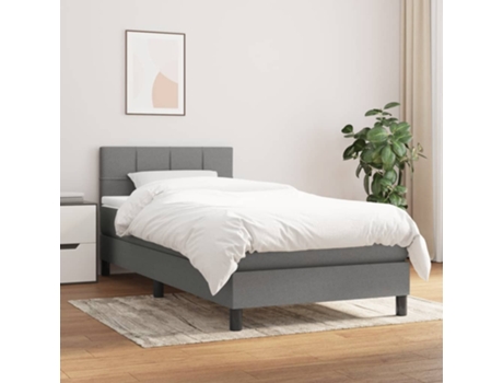 Cama con somier VIDAXL (Gris - Tela - 193 x 90 x 88 cm)