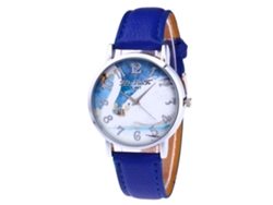 Reloj De Pulsera De Cuarzo Para Hombre/mujer Con Elegante Esfera Redonda (azul)