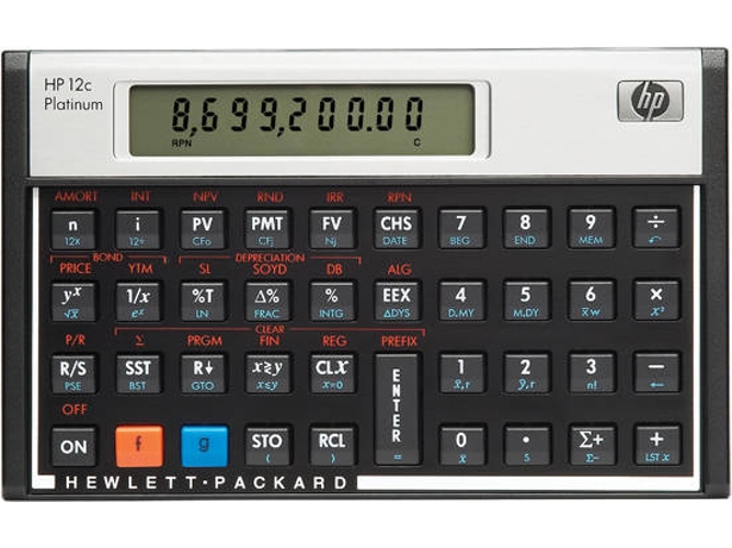 Calculadora Financiera HP 12c - Platinium Alumínio y Negro (10 dígitos)