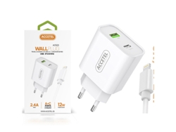 Cargador ACCETEL iPhone X / XS (Lightning - Blanco)