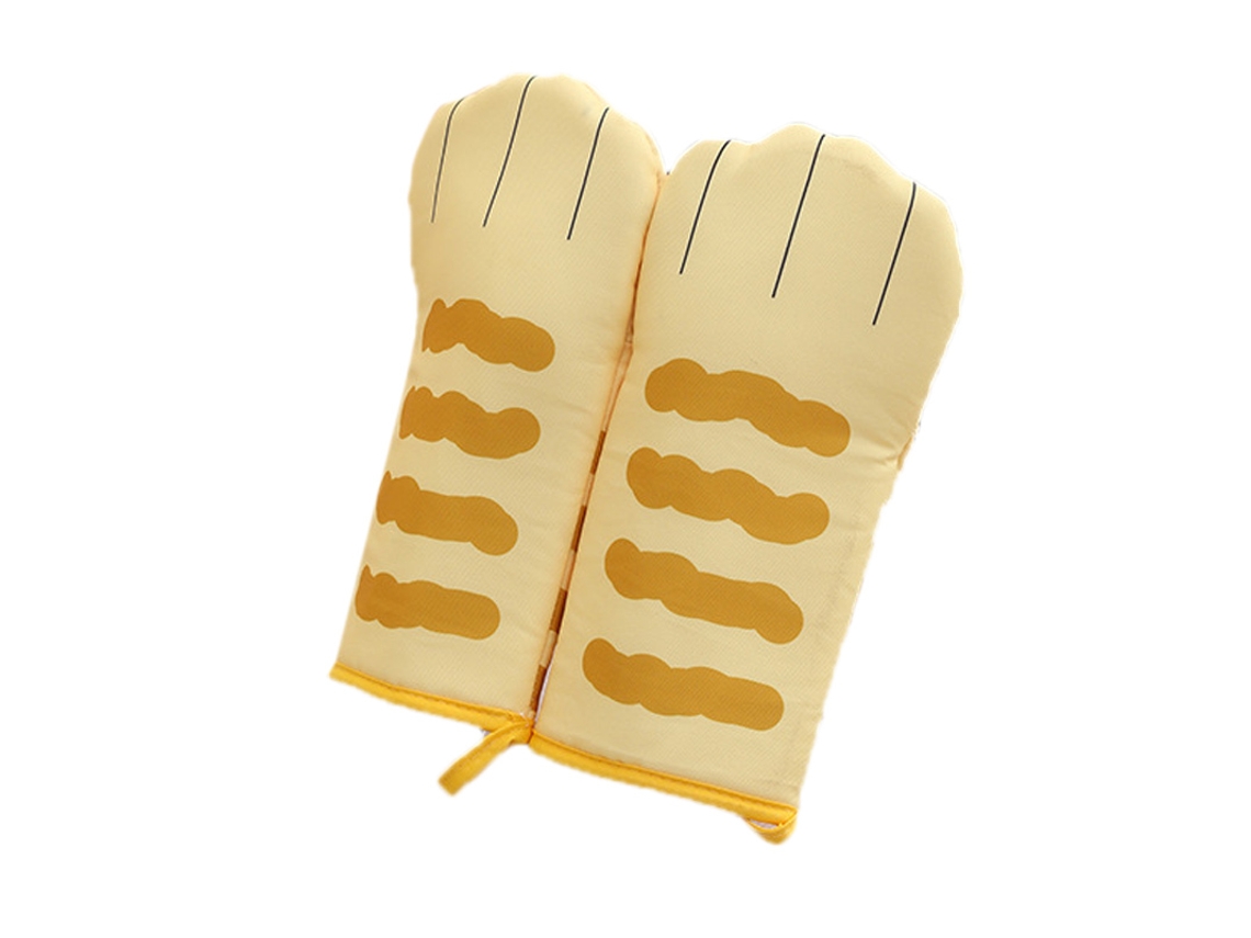 Guantes De Forno Isolantes De Poliéster Amarelos Para Cozinha, Assar E Churrasco