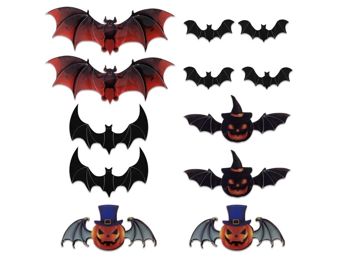2026-calcomanías De Murciélagos 3d Linjou Para Halloween Impermeables Decoración De Pared Puerta Ventana Fiesta Temática