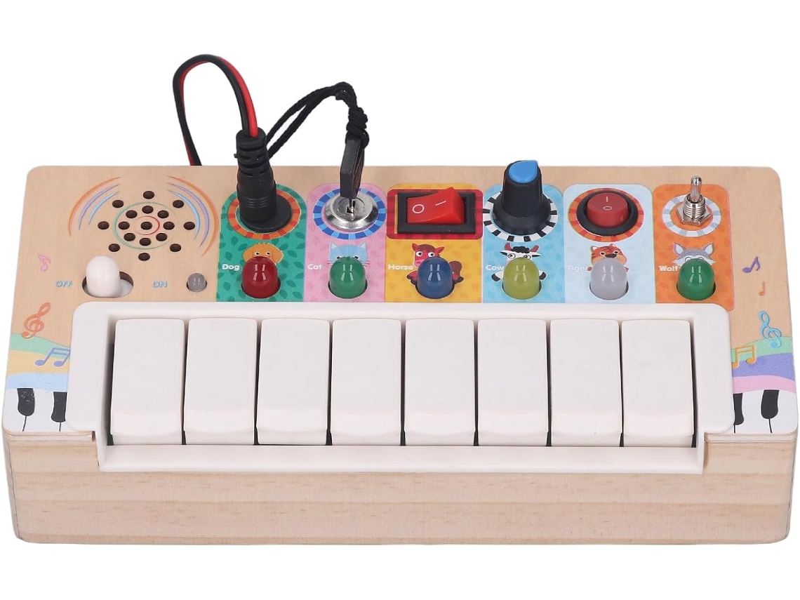 Tablero Sensorial Para Niños, Con Interruptor De Luz Led, Actividades Electrónicas Madera,