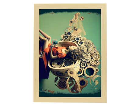 NACNIC Poster Espirales En Estilo Surrealismo Cinematográfico Ilustraciones Y Grabados De Historieta Abstracta Y Artística A4 Marcos Madera