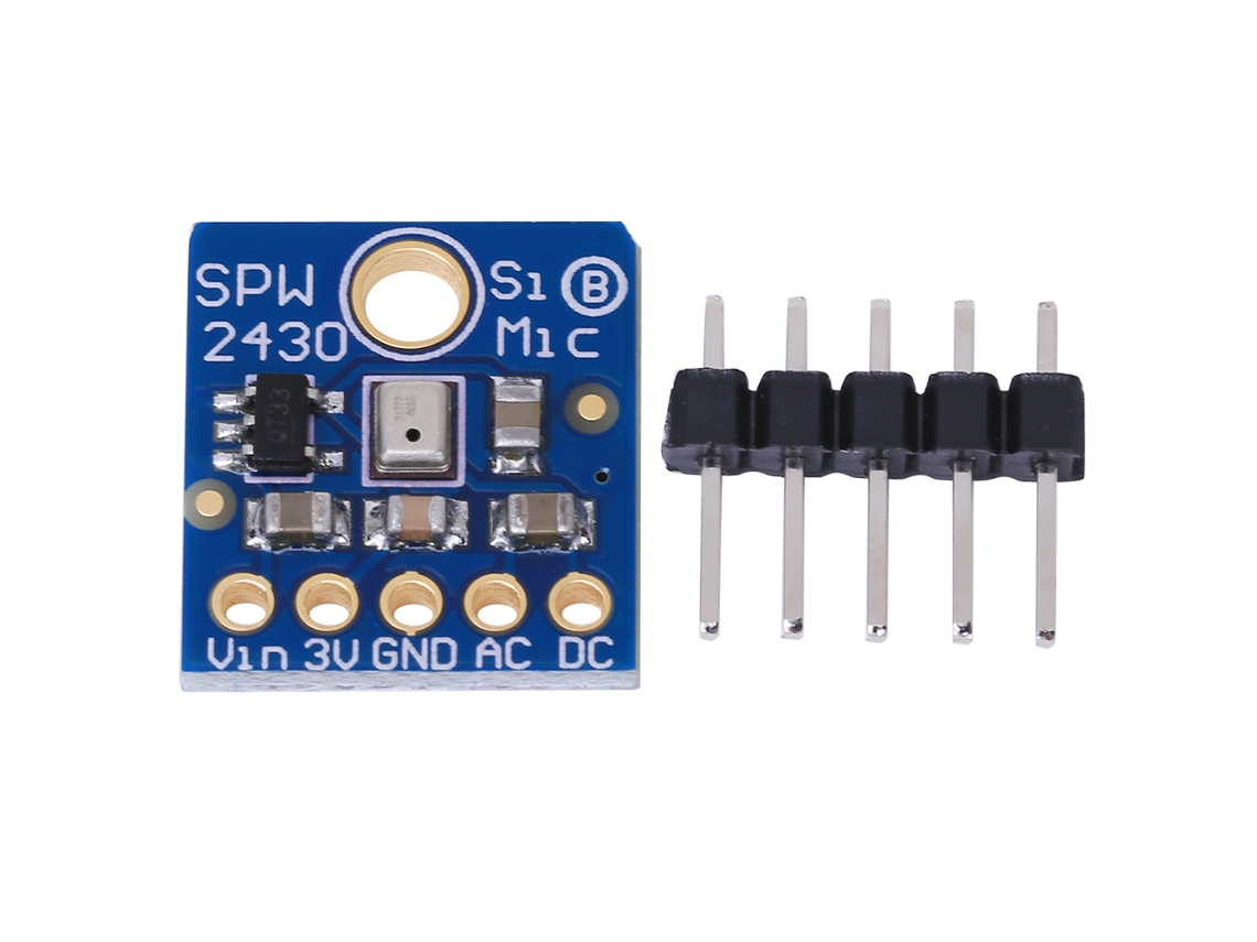 Módulo sensor de detección de sonido MEMS de micrófono de silicio SPW2430 para grabación FFT, muestreo de 3,3 V y 5 V.