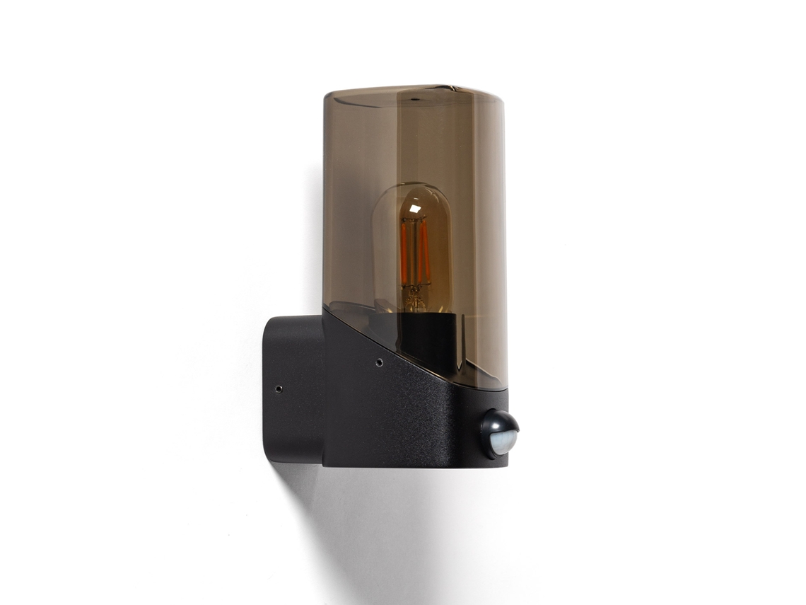Aplique De Pared Exterior Con Sensor Pir Aluminio Pelly Preto