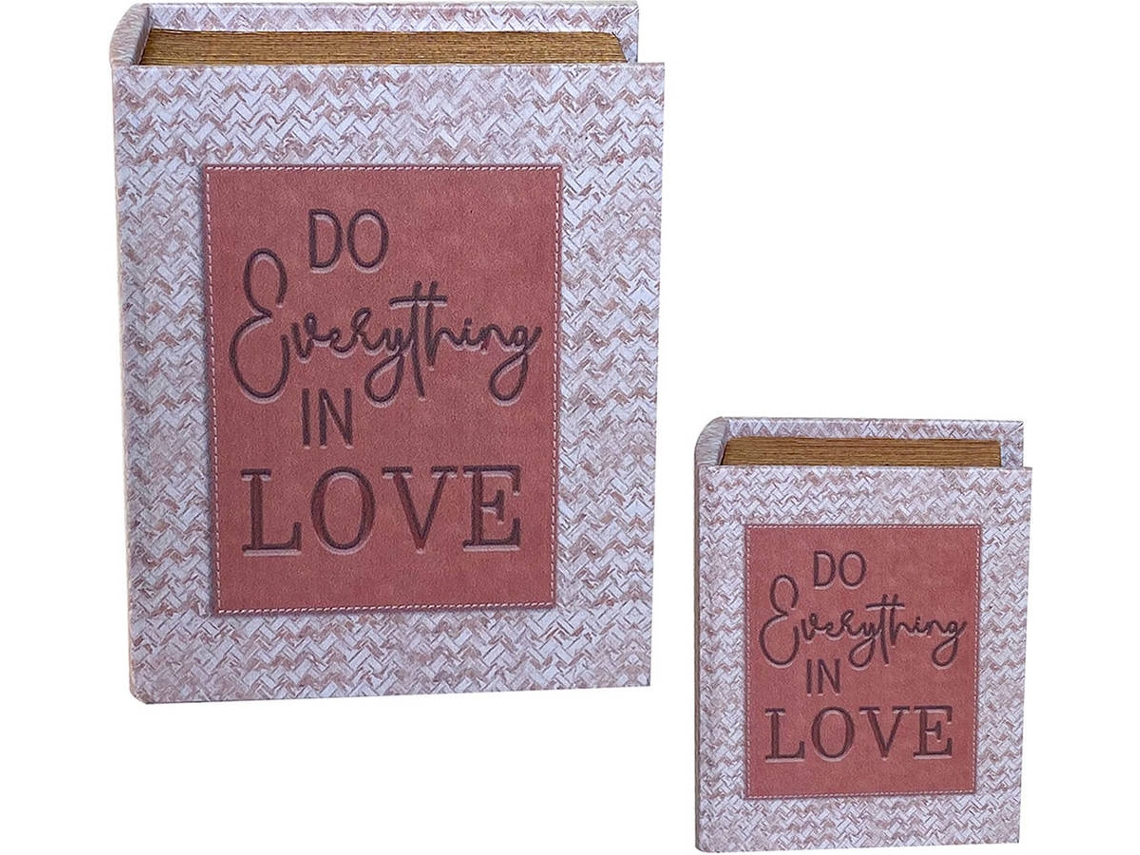 Signes Grimalt  - Cajas Libro 2 Unidades Naranja de Mdf Y Pvc | Cajas de libro Libros Decorativos Caja Libro Madera 7x18x24cm