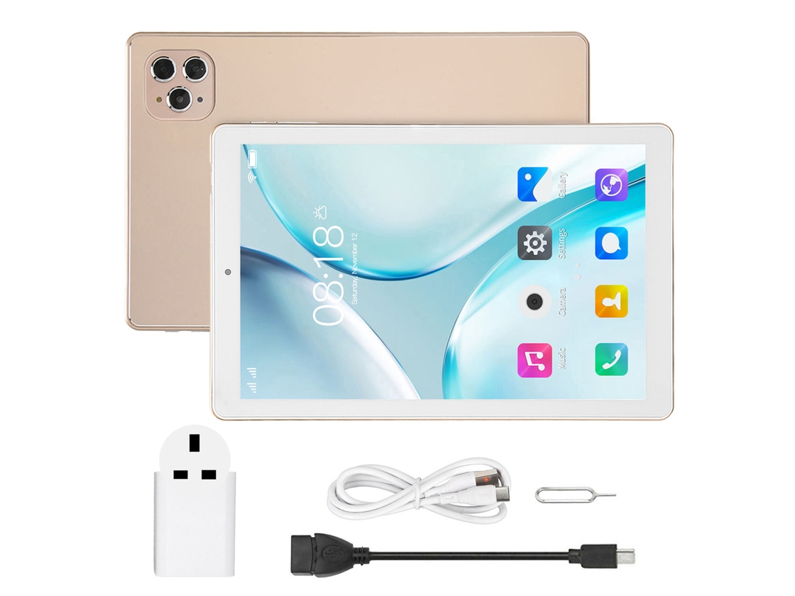 Tablet Android 11.0 de 10.1 pulgadas, 5G, Wifi, 4 GB, 64 GB, llamadas, 8 núcleos, color dorado