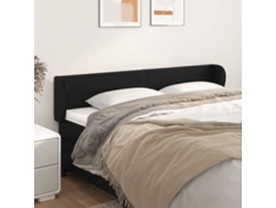Cabecero De Cuero Sintético Negro 203x23x78/88 Cm