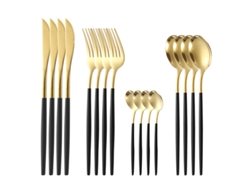 Conjunto de Talheres de Aço Inoxidável 16 Peças para Restaurante Familiar Ouro Rosa 