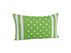 Homescapes Cotton Green Stripe Border Stars Cushion Cover 30x50 Cm