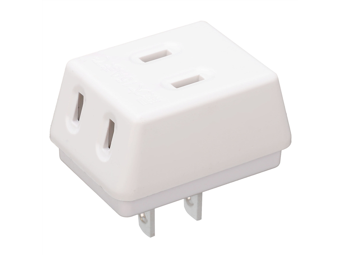 Adaptador Eléctrico De 2 Clavijas A 3 Tomas De Corriente 1500w Jet303a-2 Con Material Abs Y Cobre Puro H65