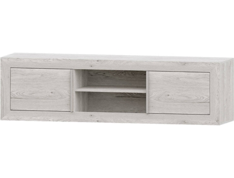 Mueble de TV MUEBLAM Niza (180x50x42 cm - Melamina - Blanco Artic y Plateado)
