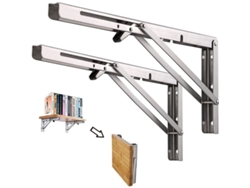 Soporte De Pared Plegable De 250 Mm, 2 Piezas, Acero Inoxidable, Soporte Para Estantes De Cocina, Dormitorio, Garaje, Capacidad De 81 Kg.