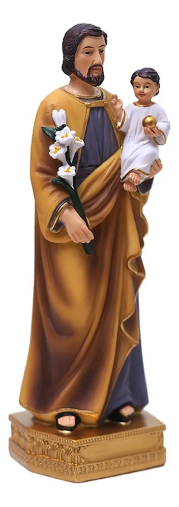 Nueva estatua religiosa de resina de San José con el Niño, vayotoy