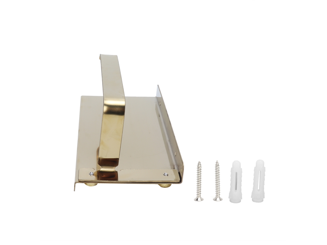 Soporte para papel higiénico de acero inoxidable dorado para baño