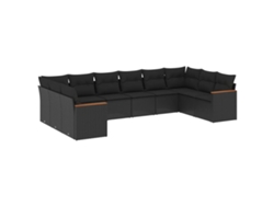 Maison Exclusive - Set De Sofás De Jardín 10 Pzas Cojines Ratán Sintético Negro