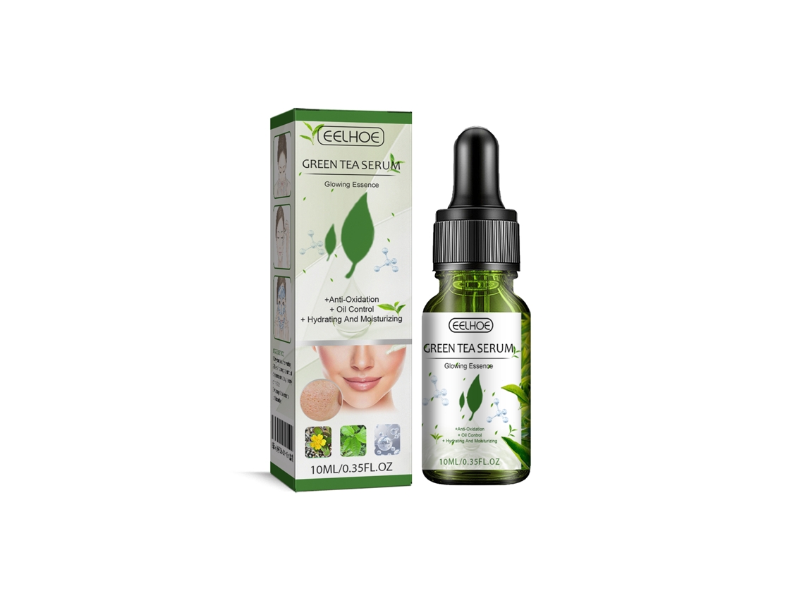 Sérum hidratante y reparador de poros con esencia de té verde para una piel radiante.