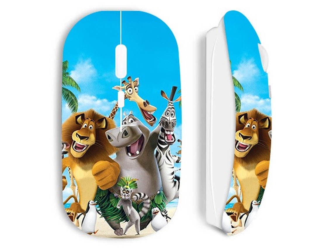 Ratón inalámbrico blanco del anime Madagascar Maniacase