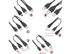 Cable USB 2.0 Doble A Tipo 2A Macho a Micro USB Mini Tipo C Macho USB 3.0 a Micro B para Disco Duro Móvil Cable de Datos Vayotoy