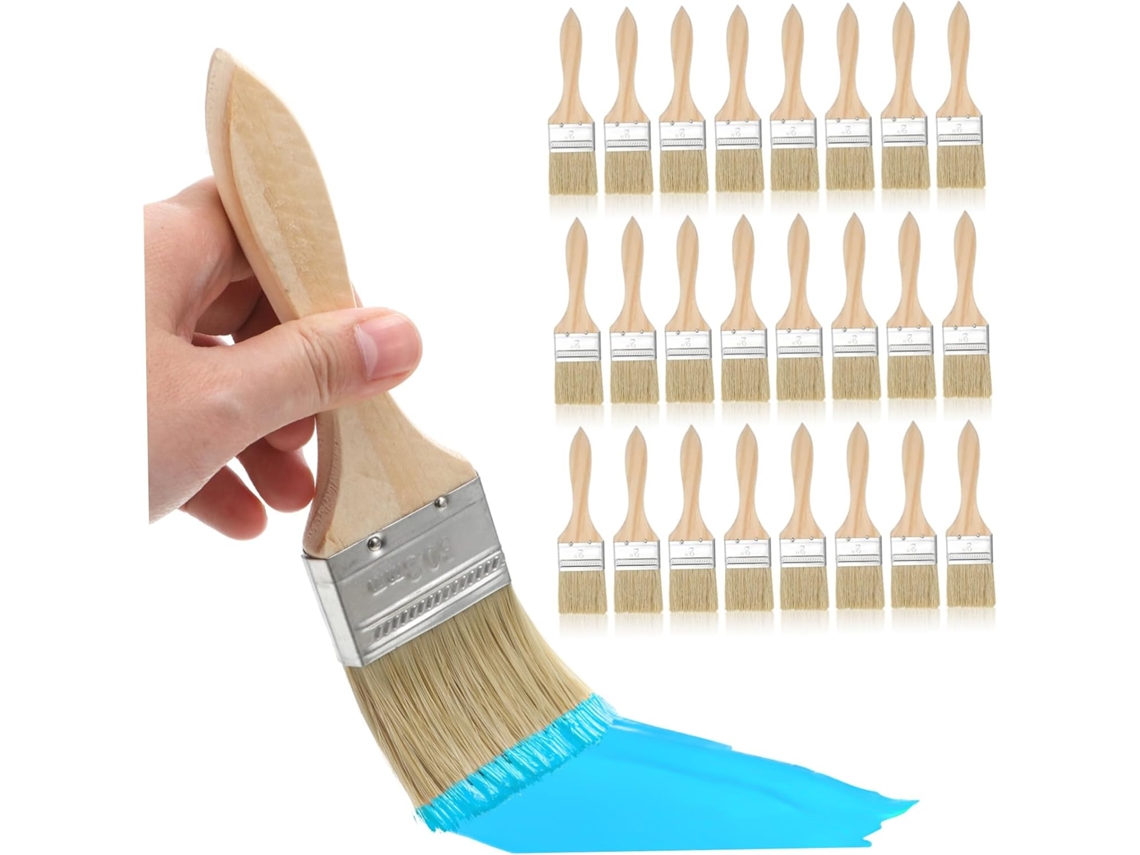 Juego De 30 Pinceles Con Mango Para Pintura Decorativa Y Al Óleo, Ideales Para Proyectos De Paredes Y Muebles.