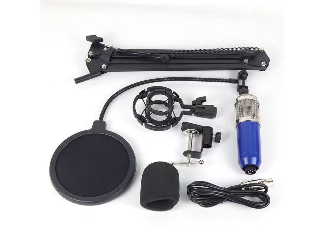 Conjunto de streaming Yuysan BM800 con micrófono y reposabrazos USB, azul
