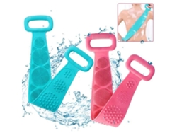 Frotador de espalda de silicona, cepillo de ducha corporal de silicona, cinturón de baño de silicona de 2 piezas, masaje exfoliante Co33