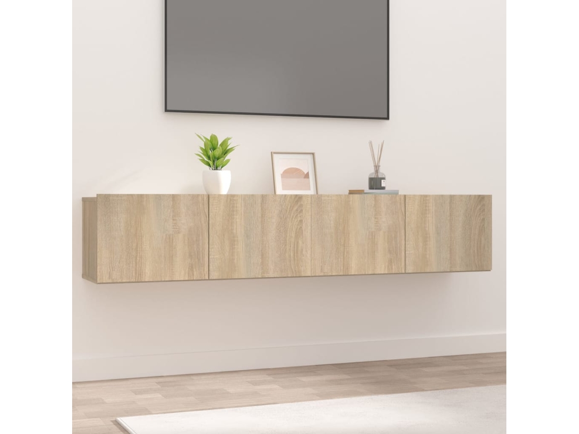 Muebles De Tv 2 Uds | Mueble De Salón | Cabinet De Tv Madera Ingeniería Roble Sonoma 80x30x30 Cm Wsd412378
