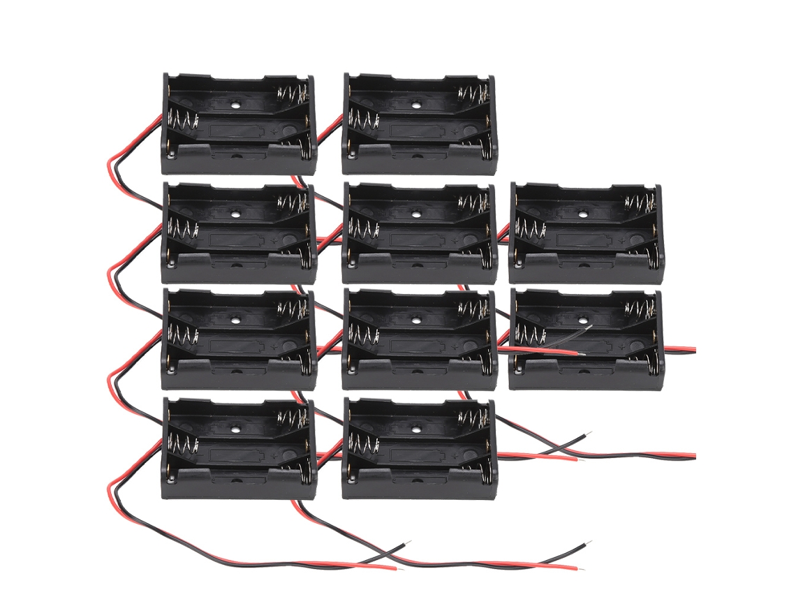 Veloriskku-10 Peças Porta Pilas Aaa Com 3 Ranuras Caixa Plástica Com Cabo Para Baterias Aaa