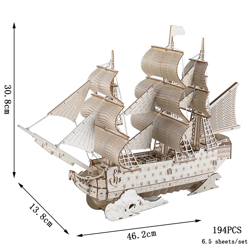 (hms Victory) Kit De Modelo De Rompecabezas 3d De Madera Para Armar En Casa Del Velero Hms Victory.