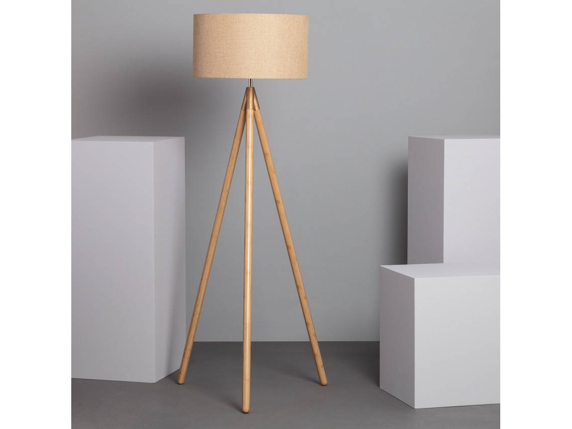 Lámpara de Pie LEDKIA (Beis - Tela - 150x45 cm)