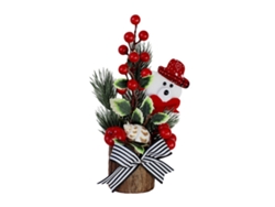 Árbol De Navidad Miniatura De Pe Para Decoración De Mesa Con Bayas Rojas, Portátil.