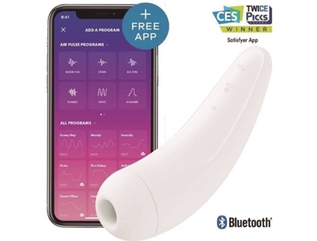 Estimulador SATISFYER Luxury Curvy 2+ con App Satisfyer Blanco