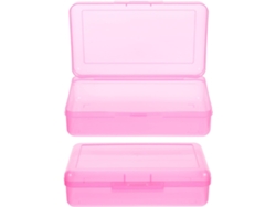Estuche De Plástico Rosa Transparente Para Oficina