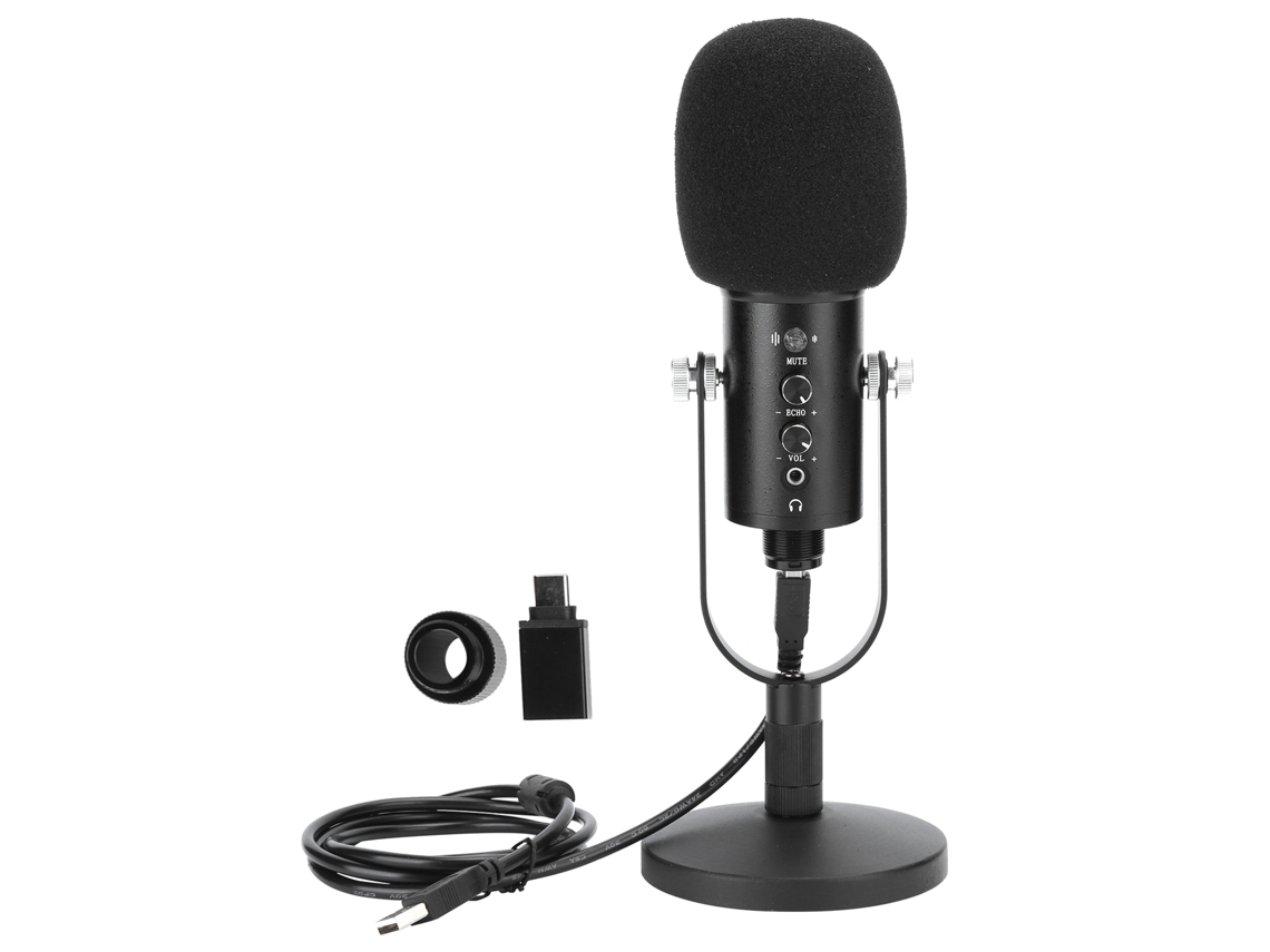 Microfone Condensador Bm86 Para Estúdio Gravação Ktv Áudio Hifi Claro Com Usb Para Computador