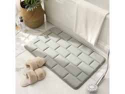 2026-tapete De Baño De Espuma De Memoria Antideslizante Gris Absorbente Suave Lavable A Máquina